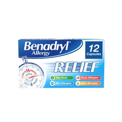 Benadryl Allergy (12 Capsules)^ - Shaalis.com
