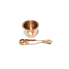 Copper Theertham Glass with Spoon^ - Shaalis.com