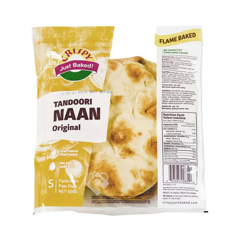 Crispy Tandoori Plain White Naan 500g^ - Shaalis.com