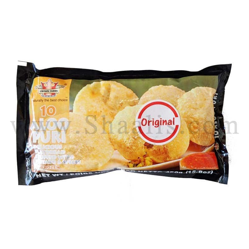 Crown Farms 10 Aloo puri frozen Original  450g^ - Shaalis.com
