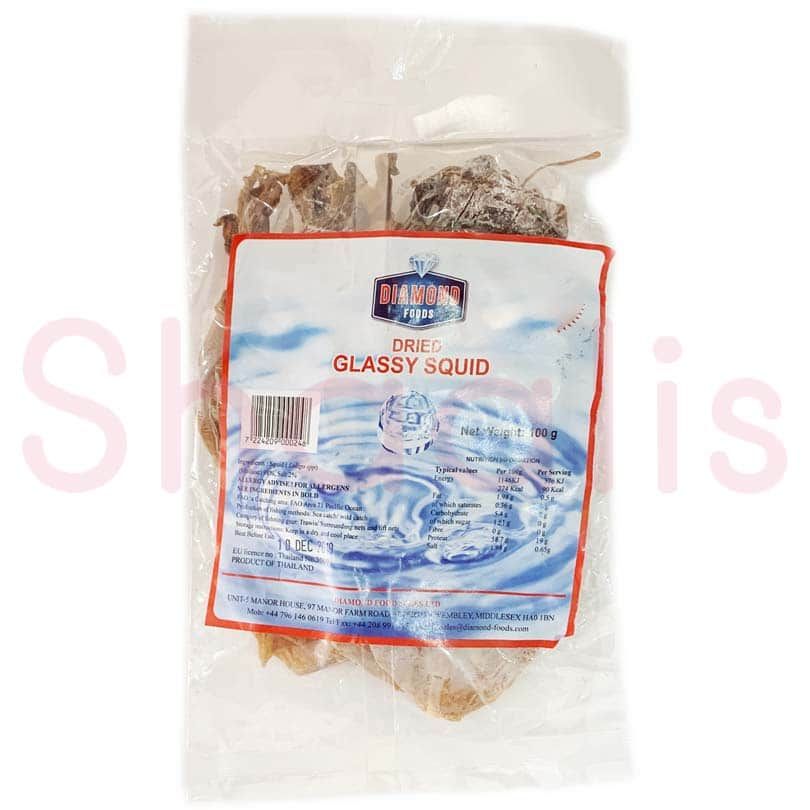 Diamond Foods Dried Glassy Squid 100g - Shaalis.com