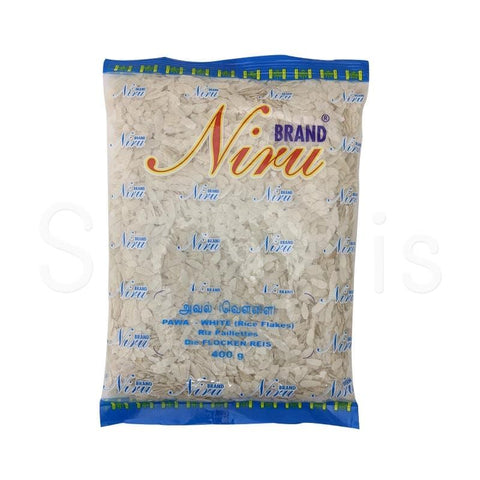 White Rice Flakes Niru White Flake Rice medium (Pawa) 400g^ – Shaalis.com