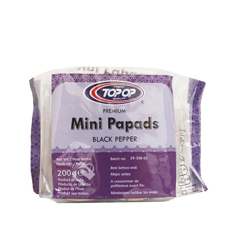 Top Op Mini Papads  Black Pepper 200g^ - Shaalis.com