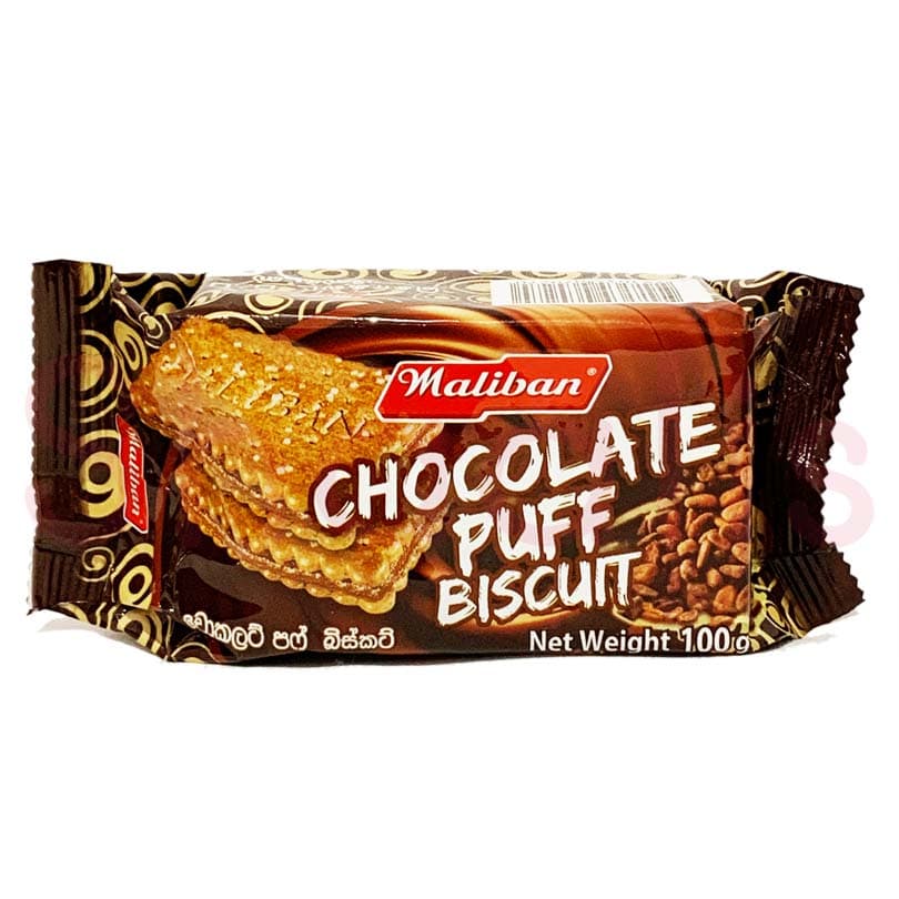 Maliban Chocolate Puff Biscuit 100g^