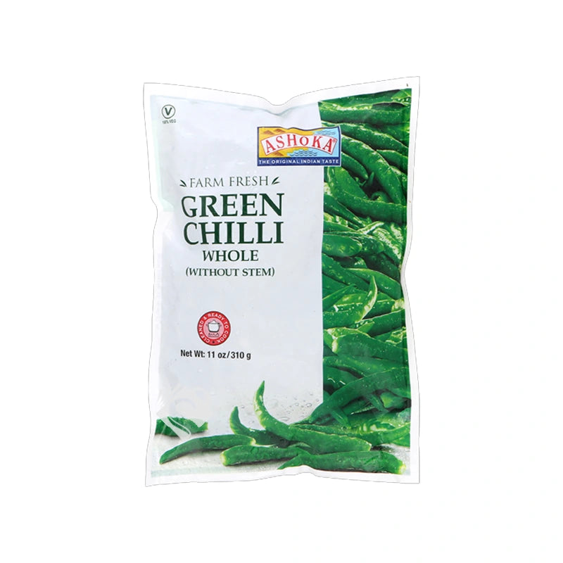 Ashoka Frozen Green Chilli Whole 310g^