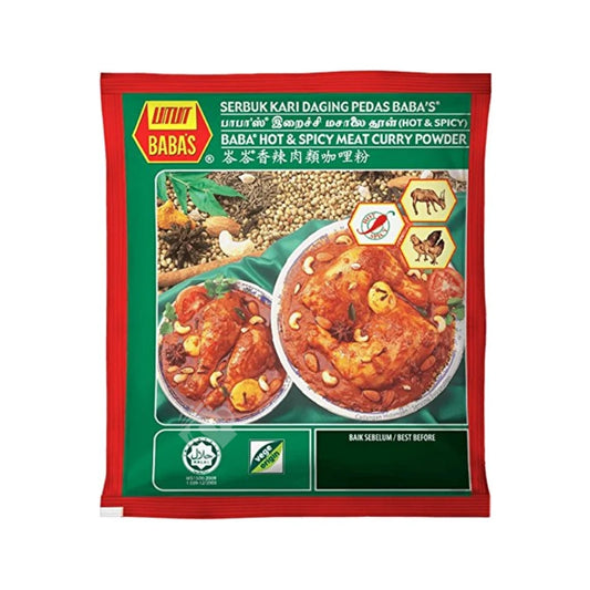 Babas hot & spicy  Meat Curry Powder 250g^