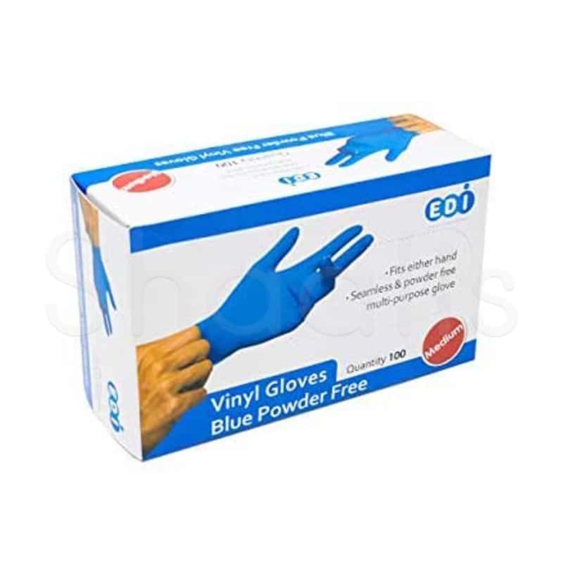Blue Vinyl Disposable Powder Free Hand Gloves (box) 100pack