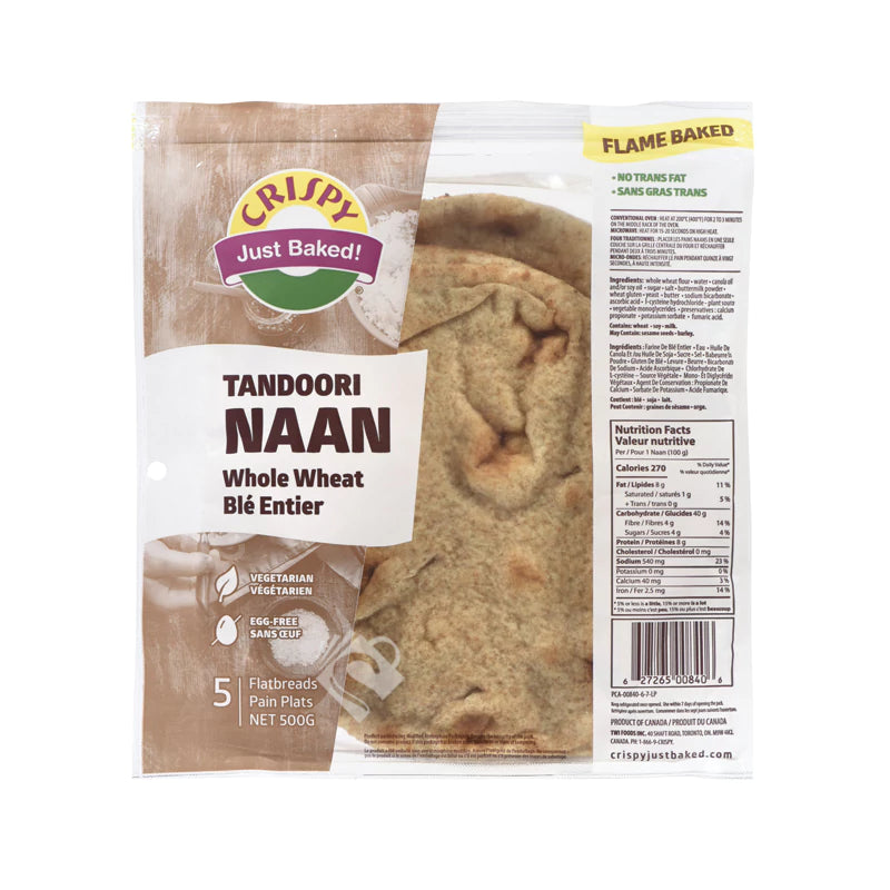 Crispy Tandoori Naan Whole Wheat 500g^