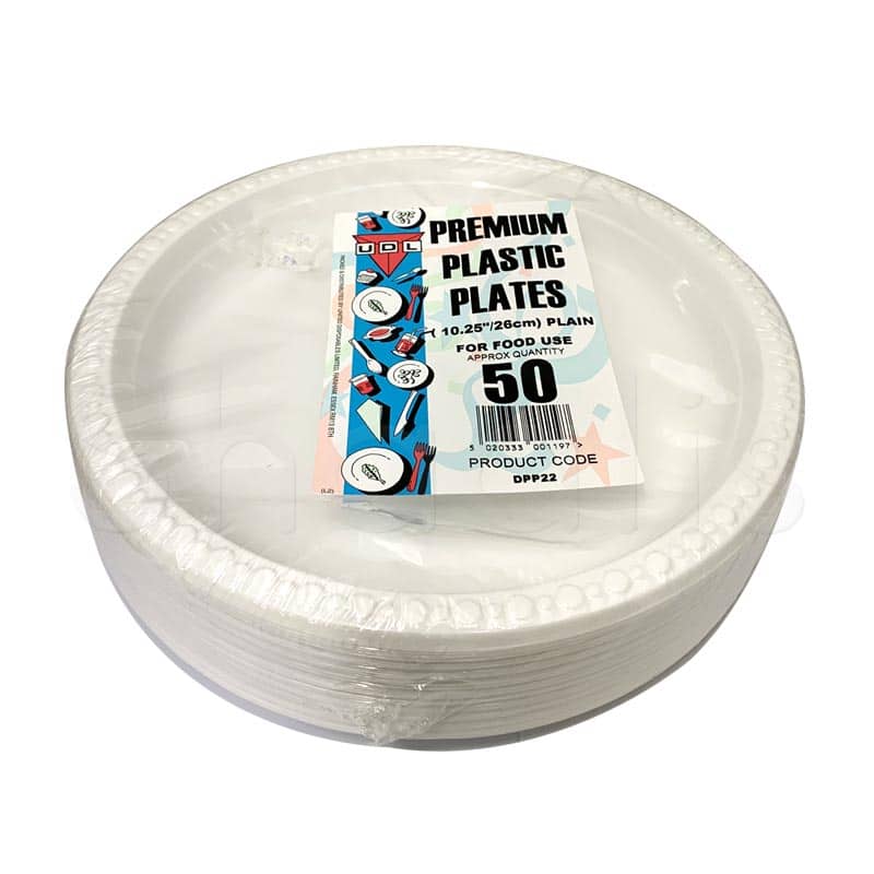 Premium Plastic Plates Plain 50 pieces