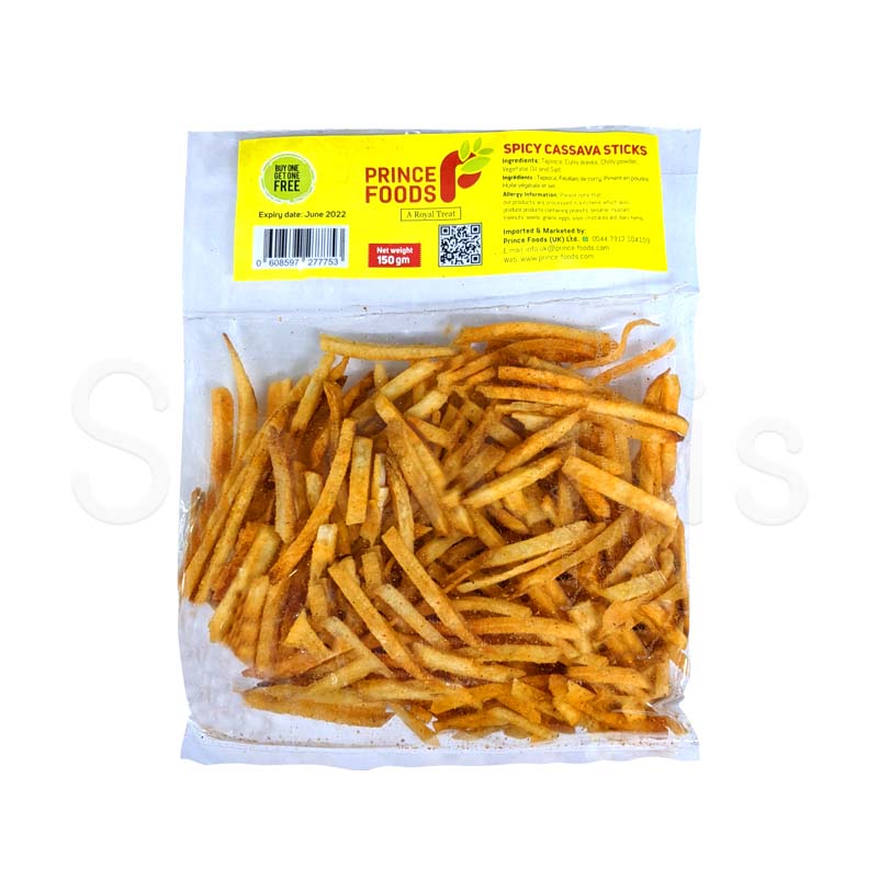 Prince Foods Spicy Cassava Sticks 150g (Buy 1 Get 1 Free)