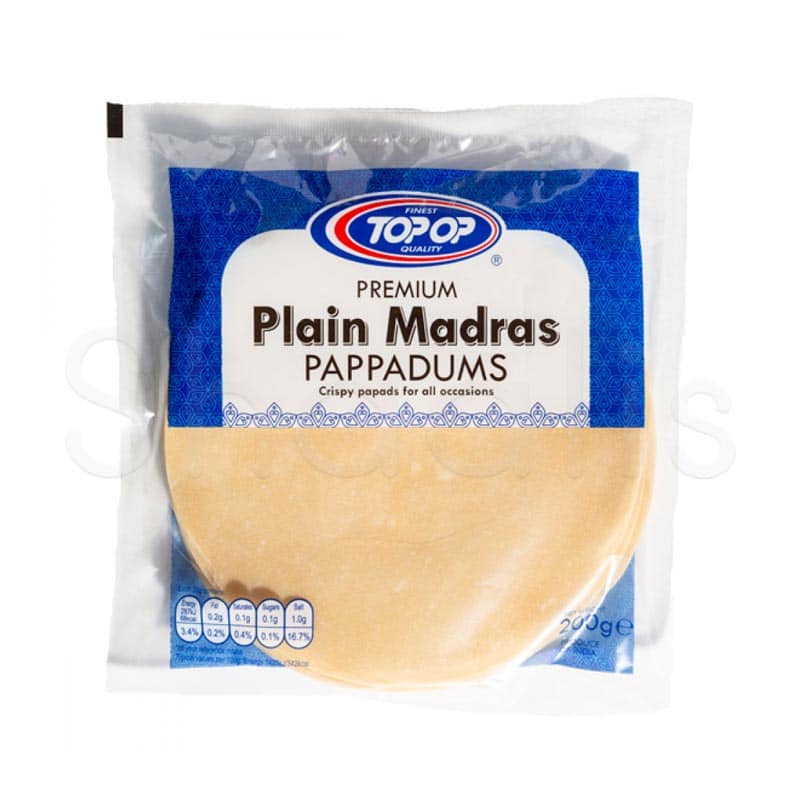 Top Op Papad Madras Plain (6 Inch) 200g^
