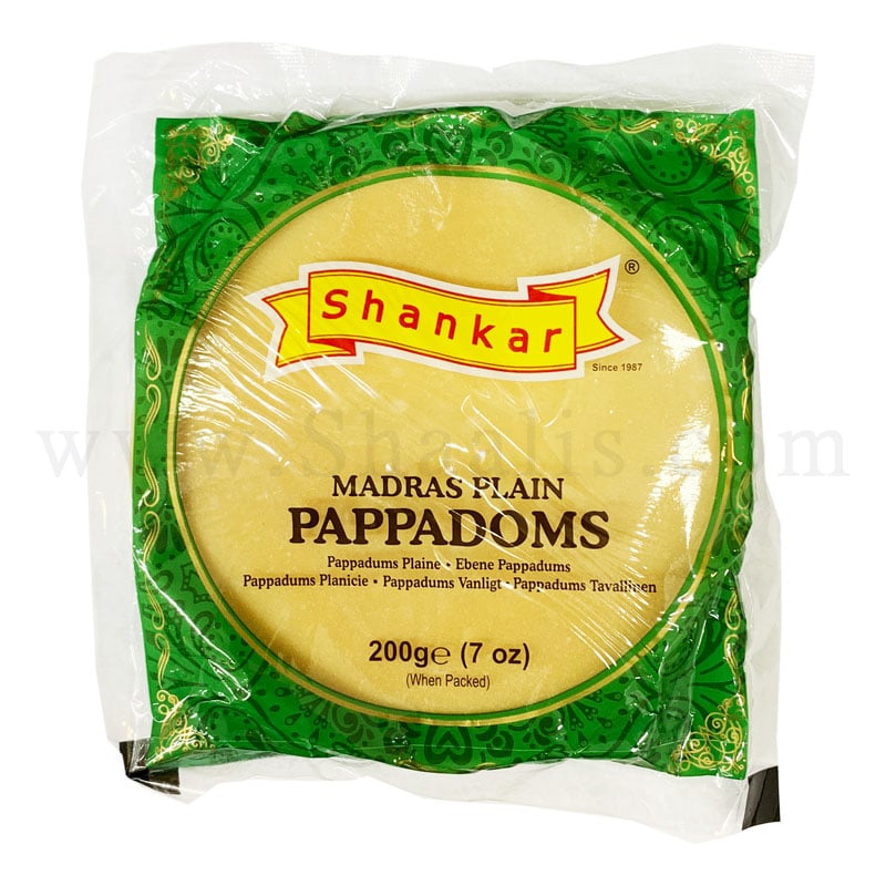 Shankar Madras Plain Pappadoms 200g^