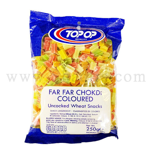 Top Op Far Far Chokdi Coloured Wheat Snacks 250g^